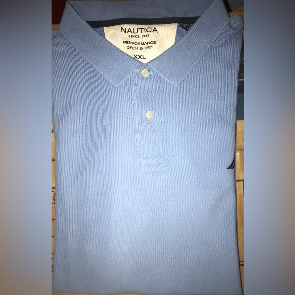 Nautica Polo Style Deck Shirt • Light Blue • XXL